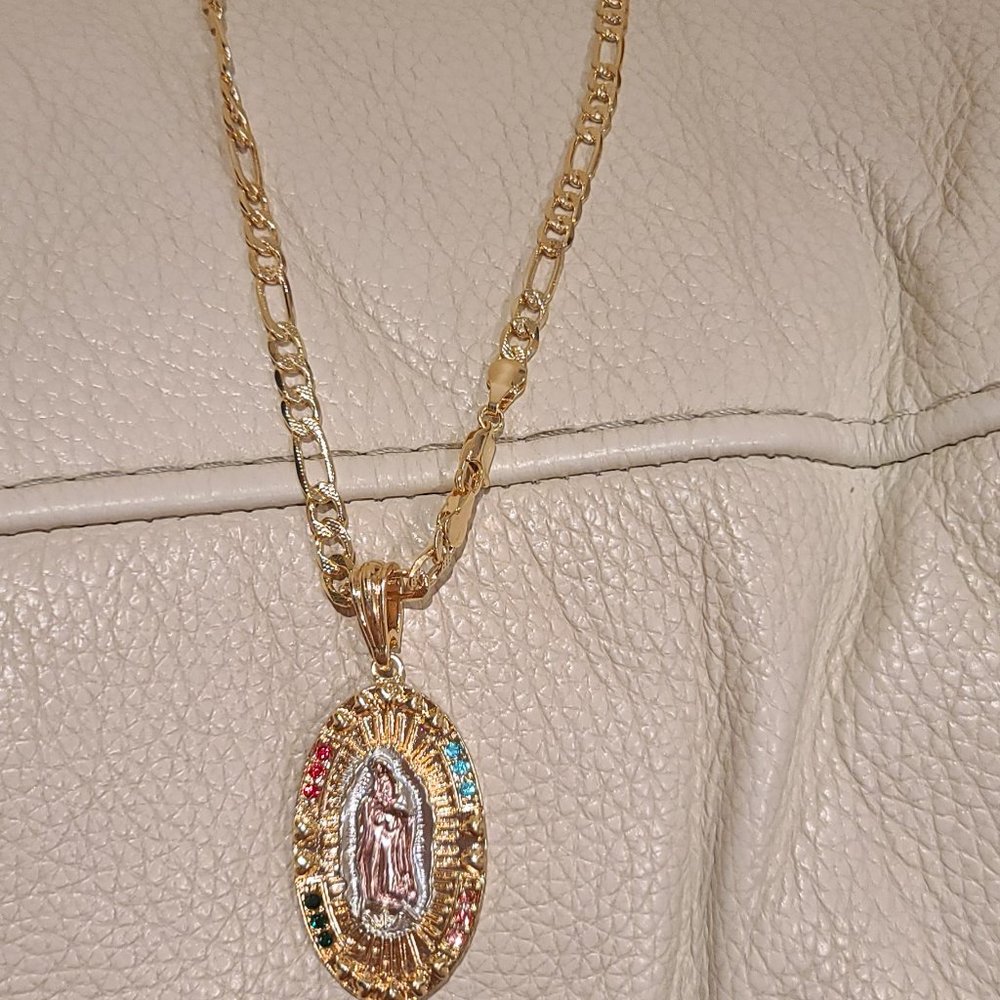 Virgin Mary multicolor necklace
